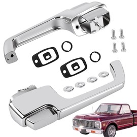 Manijas de puerta exterior de metal, cromo exterior delantero izquierdo y lado derecho compatible con Chevy GMC Vehicle 1967-1972 C/K 10 20 30, C/K 15 25 35 1500 2500 3500 Pickup Jimmy Blazer