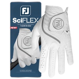 FootJoy Mens Sciflex Golf Gloves, White, L EU