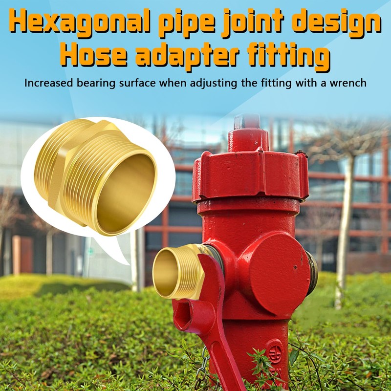 Fire Hydrant Hose Adapter, 1-1/2" NPT x 1-1/2" NST (NH)