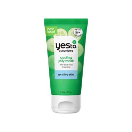 Yes To Cucumber Cooling Jelly Mask, Hydrating Bouncy Lightweight Gel Mask That