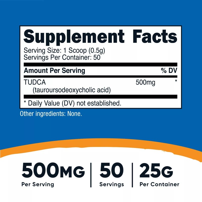 Nutricost Tudca Powder 25 Grams (Tauroursodeox<wbr/>ycholic Acid) - Gluten Free