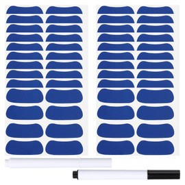 PATIKIL 80 Pairs Sports Eye Black Stickers, Under Eye Black Strips Football Face Stickers Breathable Eyeblack Sticker with Pencil for Baseball Fans on Game Day, Blue