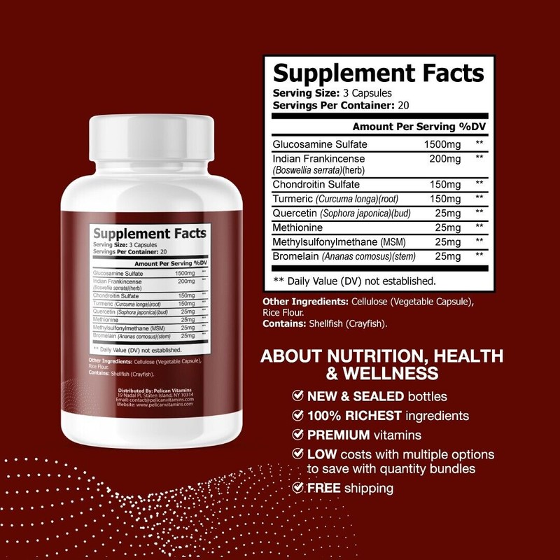 Pelican Vitamins Flexorol- Joint & Cartilage Health Support- 3 Bottles-