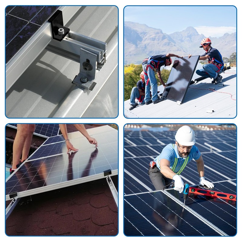 4 Pcs Solar Module Brackets, Solar Panel Z Brackets, Solar