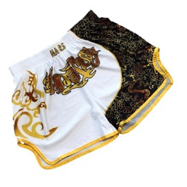 Brightrust Muay Thai Pants, Kicking, Boxing, K-1, Trunks, Games, Practice, Professional, Ama, Men, Women, white