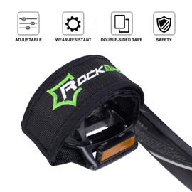Rock BROS Bike Pedal Straps 1 Pair Pedal Straps Toe Clips Straps Tape for Fixed Gear Bike Adult BMX Mountain & Road Bicycle