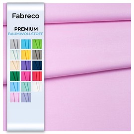 Fabreco - 100% Premium Cotton Fabric Sold by the Metre Plain 2 m x 160 cm | 220 g/running metre - Soft, Durable & Skin-Friendly | Fabrics for Sewing & Decoration | Fabric | Pink