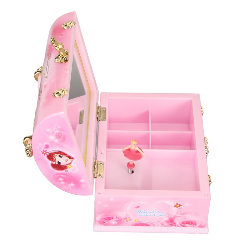 Musical Jewelry Box Large Space Mirror Design Music Jewelry Organizer