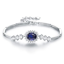 JIANGXIN Princess Diana Princess Design, For Lover, Wedding, Birthday, Anniversary, Gift Wrapping, Silver, Sapphire