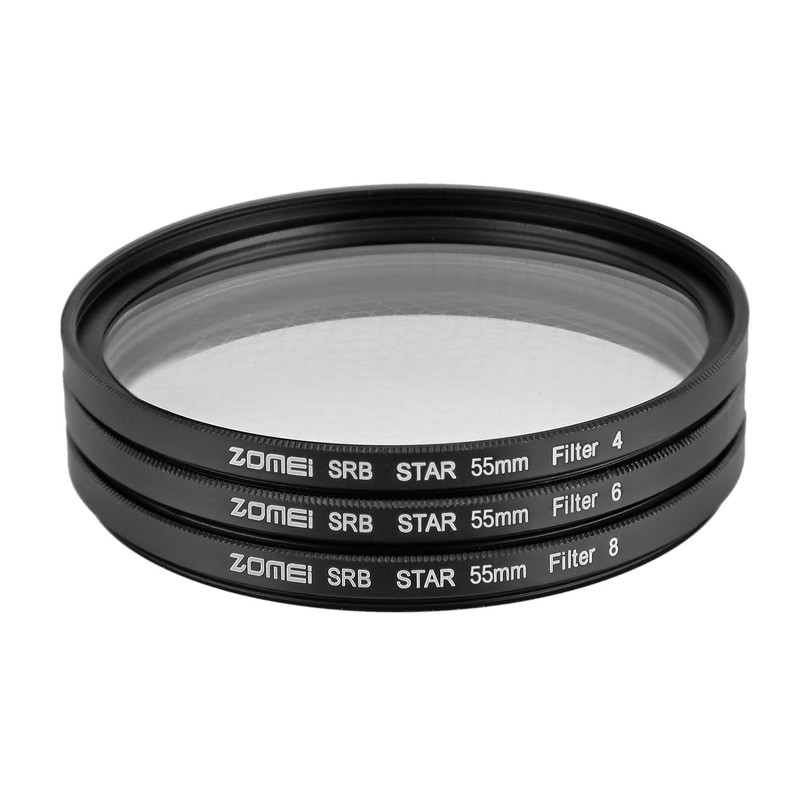 ZOMEI 55mm Star Filter 3-Piece Set (4, 6, 8 Points)