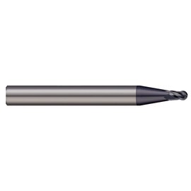 Micro 100 BEFM-012-180K Ball End Mill, 1.2 mm Cutter Dia, 1.8 mm LOC, 2 Fl, 3 mm Shank Dia, 38 mm OAL, NACRO