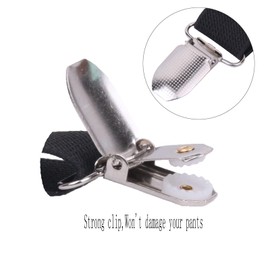 AMPIL Black Suspenders for Men and Women - Adjustable Suspender Elastic 1 inch Wide with Heavy Duty Clips (White Suspenders)