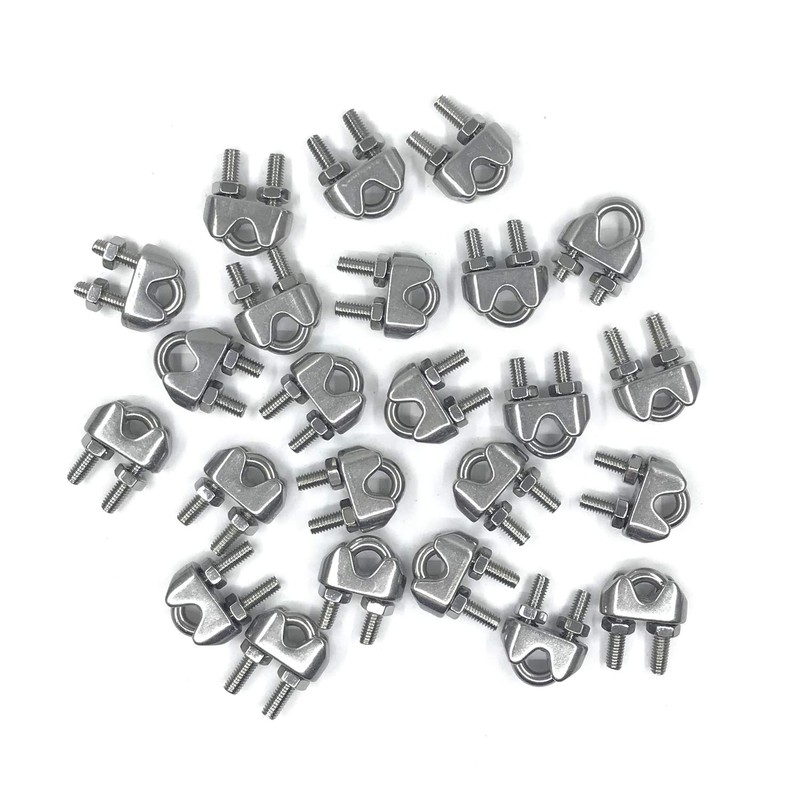 HEVERP 24PCS M4 5/32 Inches Stainless Steel Wire Rope Cable