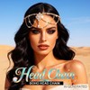 Sixexey Boho Egyptian Head Chain Gold Rhinestone Headpiece for Women