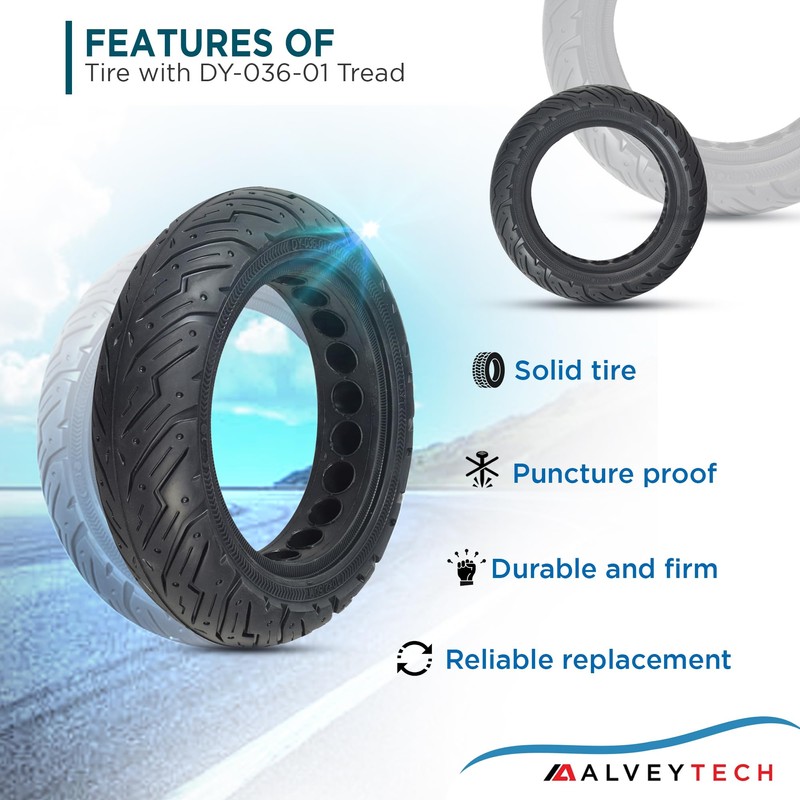 AlveyTech Solid Rubber 10" x 2.50" Honeycomb Tire - Fits