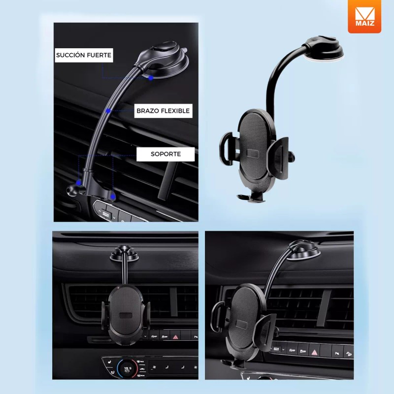 Maíz Soporte Base Celular Carro Auto Tablero Ventosa 360 Holder