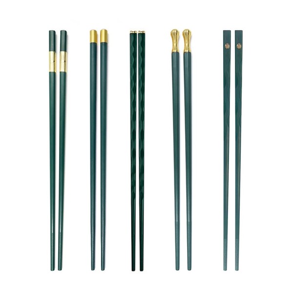 Modixun 5 Pairs Luxury Fiberglass Chopsticks, Reusable Japanese Chinese Chopsticks,
