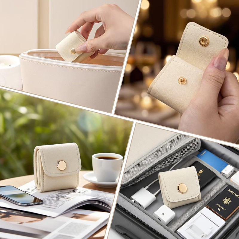 Yxelydriail Mini Travel Jewelry Bag, Travel Jewellery Pouch with Buckle,