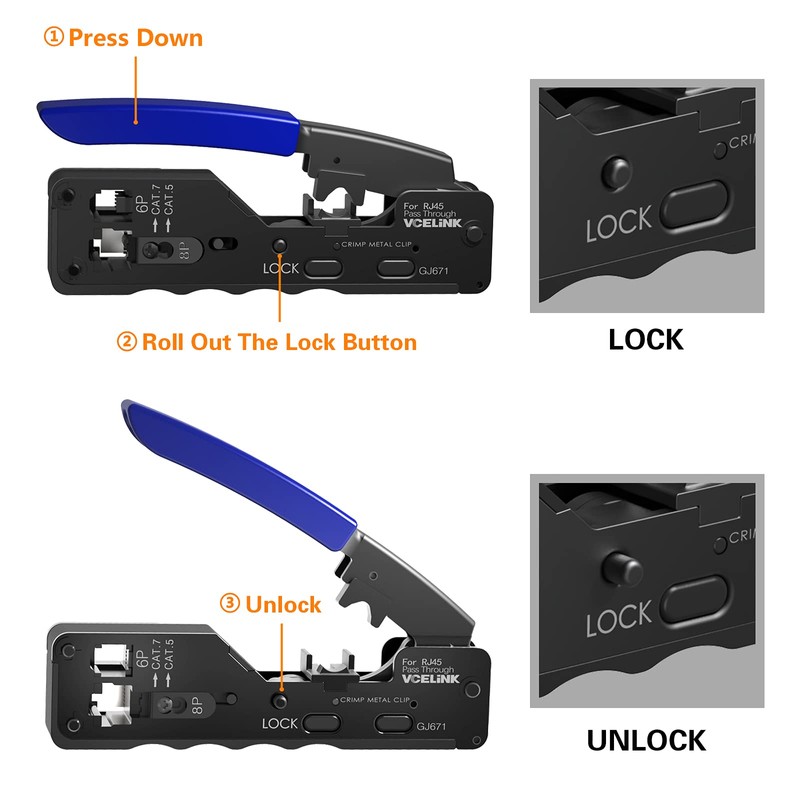 VCELINK Network Tool Set, RJ45 Crimping Tool with 20 x