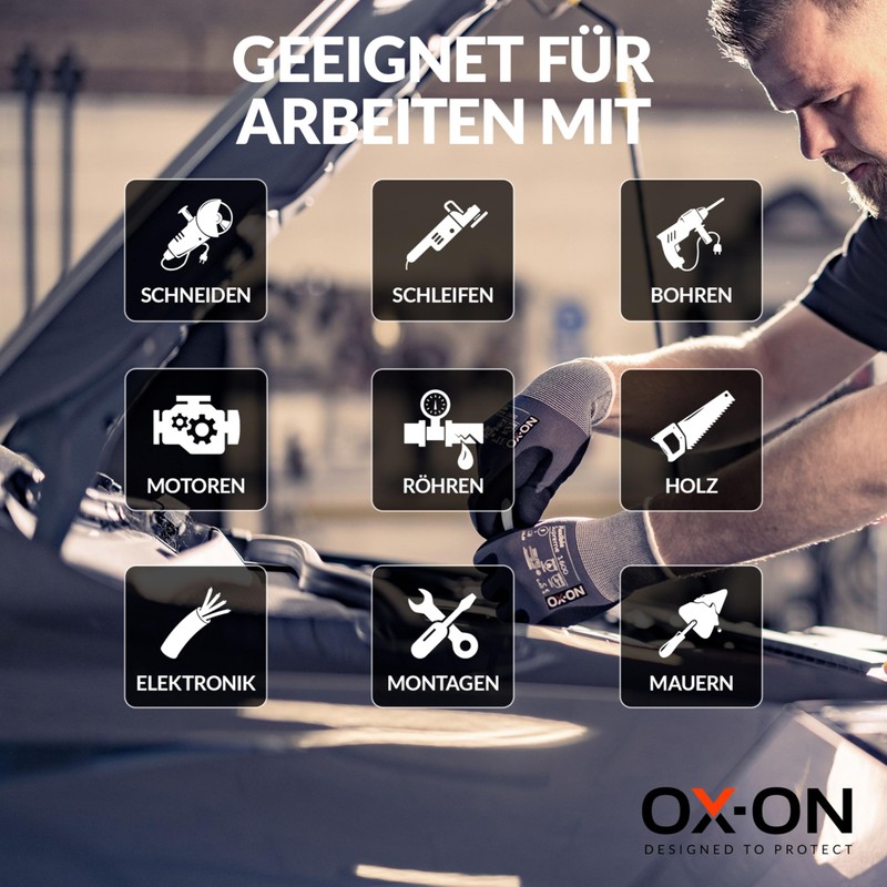 OX-ON Flexible Supreme 1600 Work Gloves Size 11 I 3