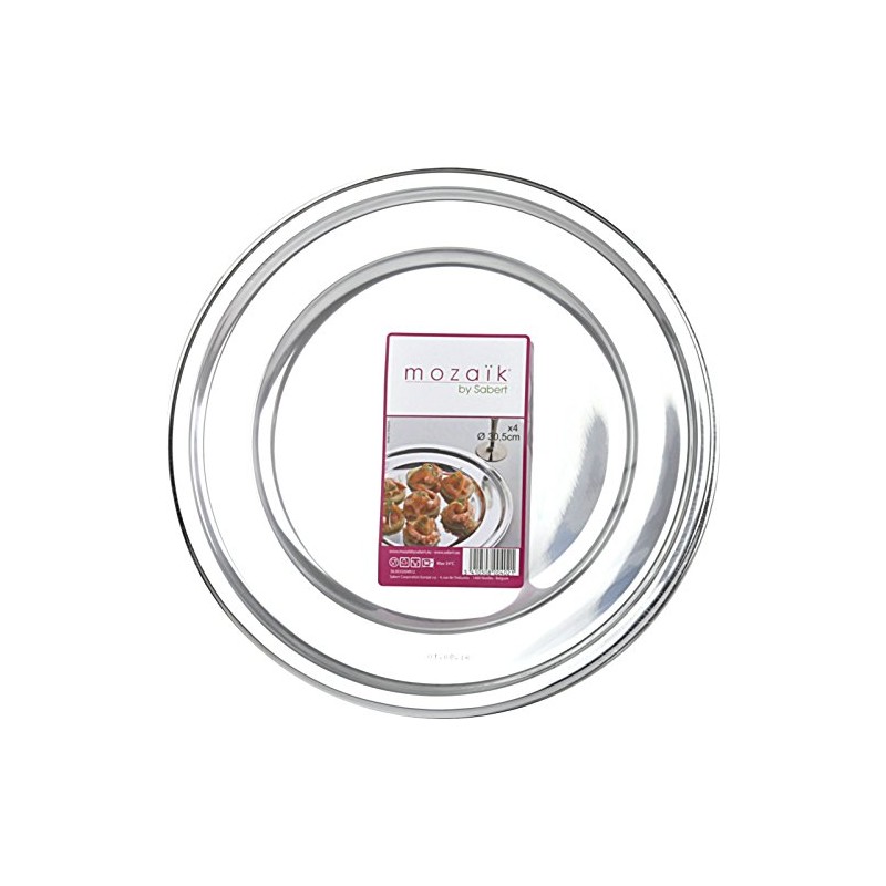 MOZAIK 4 Silver Plastic Round Charger Plate 30cm