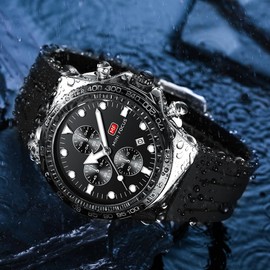 Mini Focus Men Watches Business Sport Wrist Watch (Chronograph/Waterproof/Luminous/Calendar) Silicon Band Fashion Casual Watches for Men