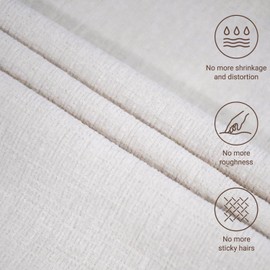 Throw Pillow Covers, Couch Pillow Covers 18x18 White Pillow Cases Set of 2 Chenille Pillow Covers Pillow Protectors with Zipper Standard Size Spring Decorations for Home Sofa Living Room Farmhouse