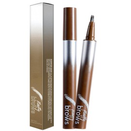 Magic Liquid Eyebrow Pen & Angled Brush Pencil - Waterproof, Long-Lasting For Natural Full Brows (03 Espresso）