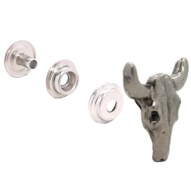 Stecksstore Buffalo Skull Nickel Decorative Snap Set 1"1265-996 by Stecksstore