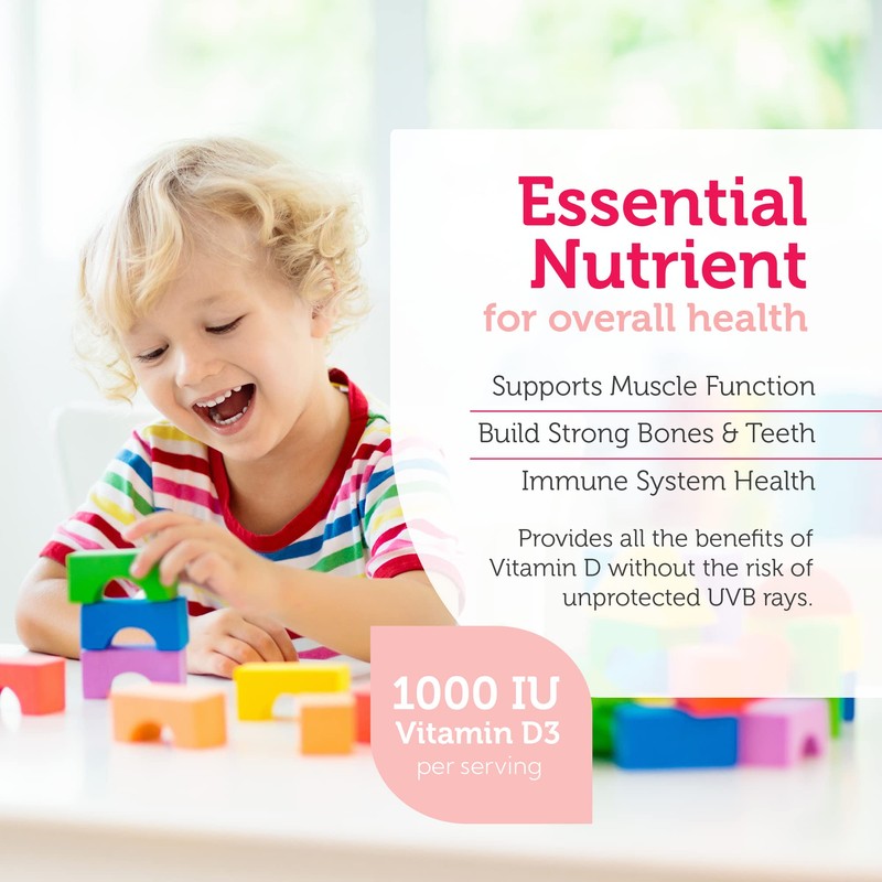 Zahler Junior D3 Vitamins 1000 IU - for Kids -