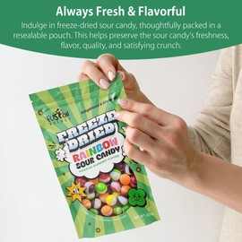 Fusion Select 120g Rainbow Bean Candy - Assorted Freeze Dried Candy Pack with Sour Flavors - Dehydrated, Crunchy, Colorful Treats & Snacks for Kids & Adults - Packed in a Resealable Pouch