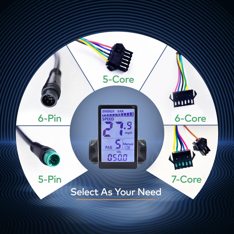 Mcezdy Ebike Display, UART No. 2 Protocol, 24V-60V Aluminum Alloy