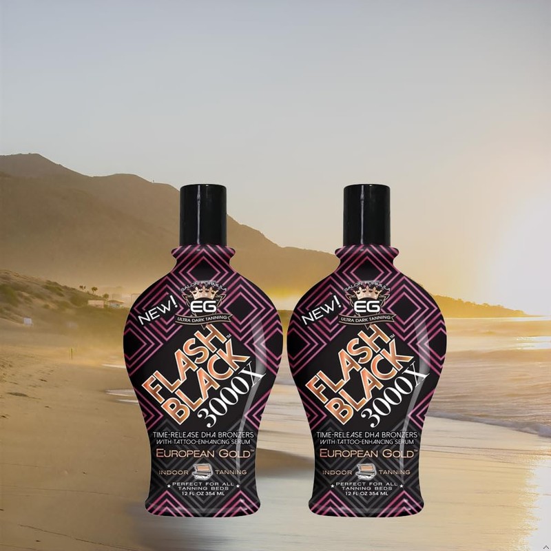 European Gold Flash Black 3000X Indoor Tanning Lotion – Ultra-Dark