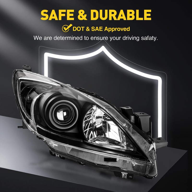 KAC Headlight Assembly Set Pair Compatible with 2010 2011 2012