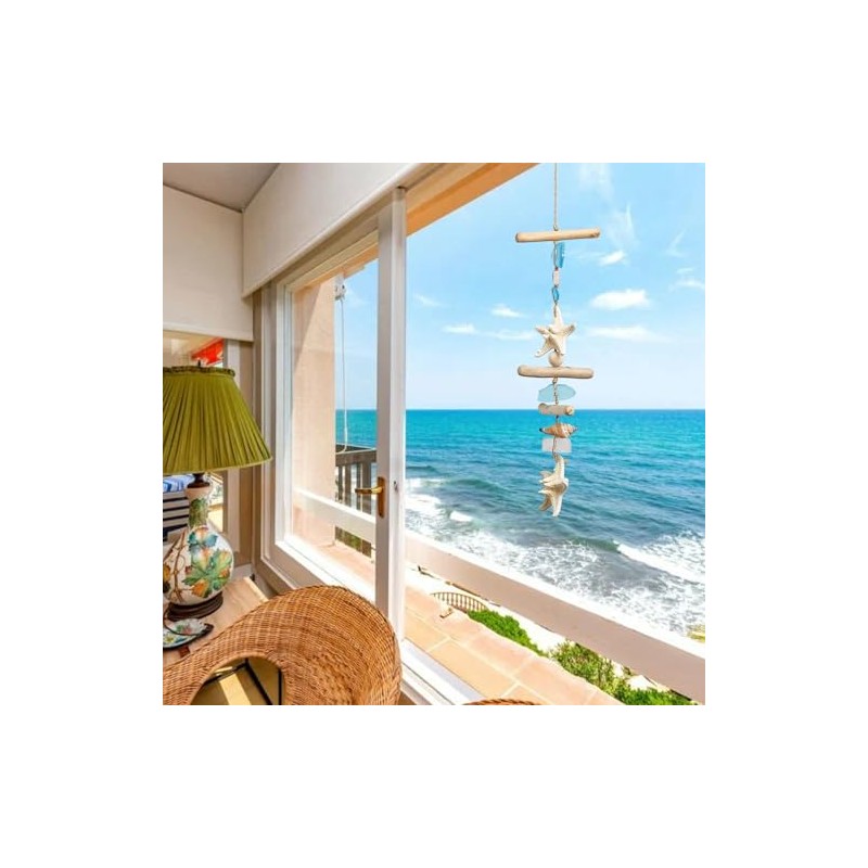 Coastal Starfish and Seashell Wall Decor with Driftwood