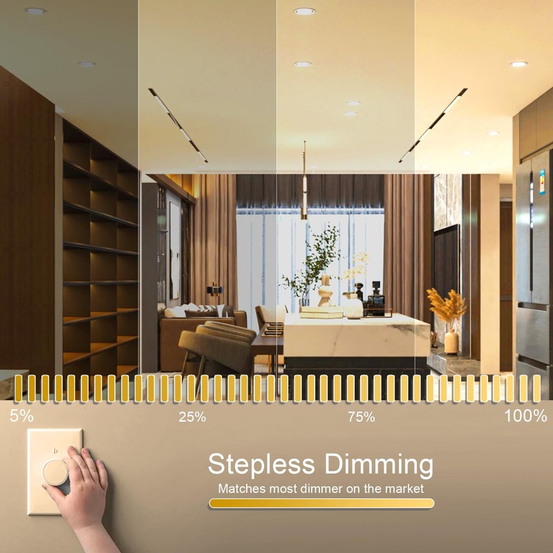 xingruyu 6 Pack 7 Inch Ultra-Thin LED Recessed Ceiling Light