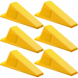 Frienda 6 Pcs Jumbo Door Stoppers Heavy Duty Door Stopper Tall up to 2inch Tall Wedge TPR Large Wedge Stackable Big Rubber Doorstop for Hotel Carpet Hardwood Concrete and Tile (Yellow)