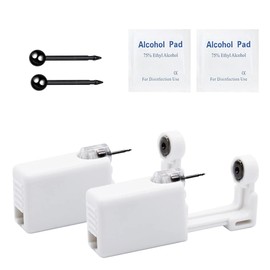 Self Piercing Ear Gun Kit - 2 Pack with 3mm Silver, Black, Gold Studs