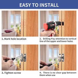 Lpraer 6 Packs Hidden Door Hinges Invisible 180 Degree Cross Hinge for Doors Kitchen Cabinet Hinges Concealed,Stainless Steel, 0.47'' Width, 1.65" Height (Cross Hinge-1.65 inch-6 Packs)