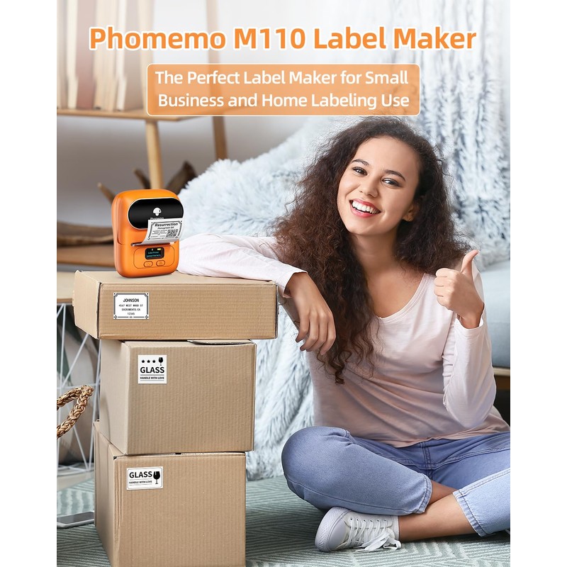 Phomemo Label Maker - Mini Bluetooth Label Printer M110 Thermal