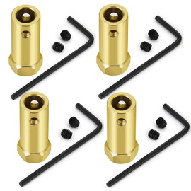 WEFEINO 4Pcs Hex Coupler 8mm Lengthen Brass Wheels Shaft Motor Coupling Flexible Connector for RC Car Upgrades (8mm)