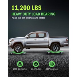 EcoExplorer Car Dolly Set of 4, 11,200 LBS Max. Capacity Heavy Duty Wheel Dolly, Antiskid Vehicle Dollies for Moving Car with 3.5 Inch Swivel Steel Wheels, 23.8 inch x 14.4 inch