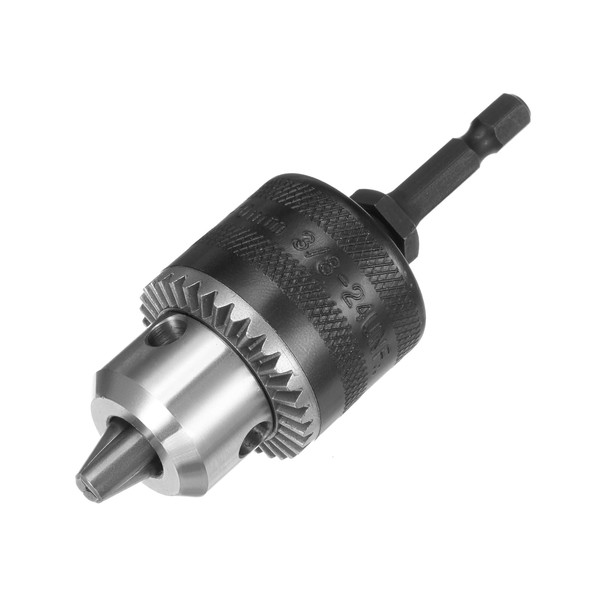 sourcing map Drill Chucks, 3/8-24UNF Threaded 0.6-6.5mm Capacity with Chuck