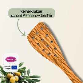 Hansi/Olive Wood Spatula Curved with 12 Holes