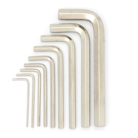 Susenya Allen Wrenches Sets,l-Shaped Hex Key Wrench,Standard 10mm,Steel Nickel-Plated,Silver,Pack of 8 Pcs