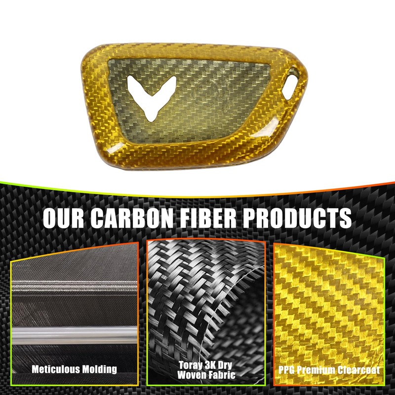 Corvette C8 Real Dry Carbon Fiber Key Fob Case Cover