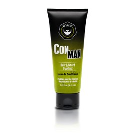 GIBS Con Man Hair & Beard Pudding - Leave-In Conditioner, Curl Definer, 3.25 Fl oz