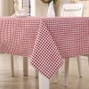 HomeT Cotton Linen Geometric Red & White Checked Tablecloth Gingham