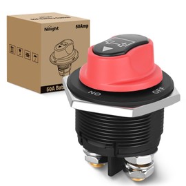 Nilight Battery Disconnect Switch 200A Master Disconnect Isolator 12V-48V On Off Power Cutoff Switch Waterproof Heavy Duty for Marine Boat Car RV ATV UTV Yacht, 2 Years Warranty