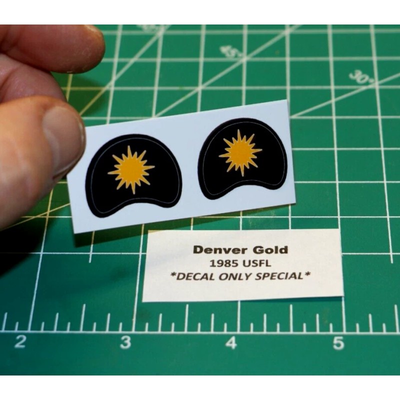 1985 Denver Gold USFL Football Gumball Helmets *DIECUT DECALS ONLY*